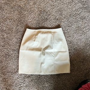 White leather skirt